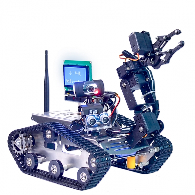 小R科技51duino机械臂/显示屏坦克wifi视频小车机器人套件
