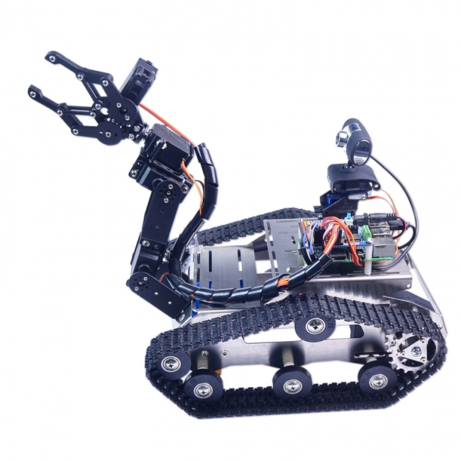 小R科技树莓派3WiFi视频智能车履带机械手机器人套件RaspberryPi3